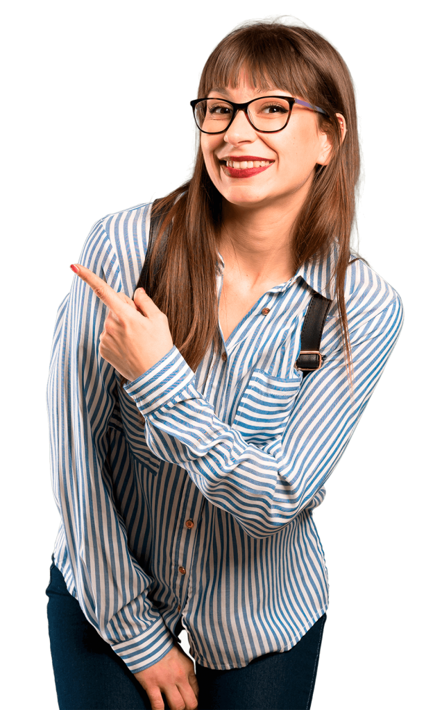 mujer señalando